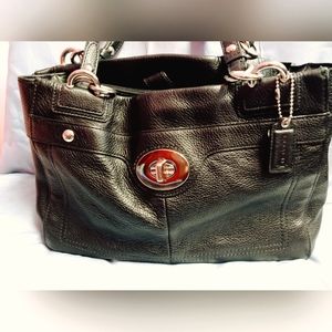 Coach Black Pebbled Leather Penelope Purse